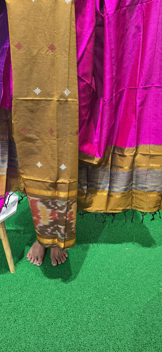 Pochampalli Ikkat Sico with border dupatta - PIS18