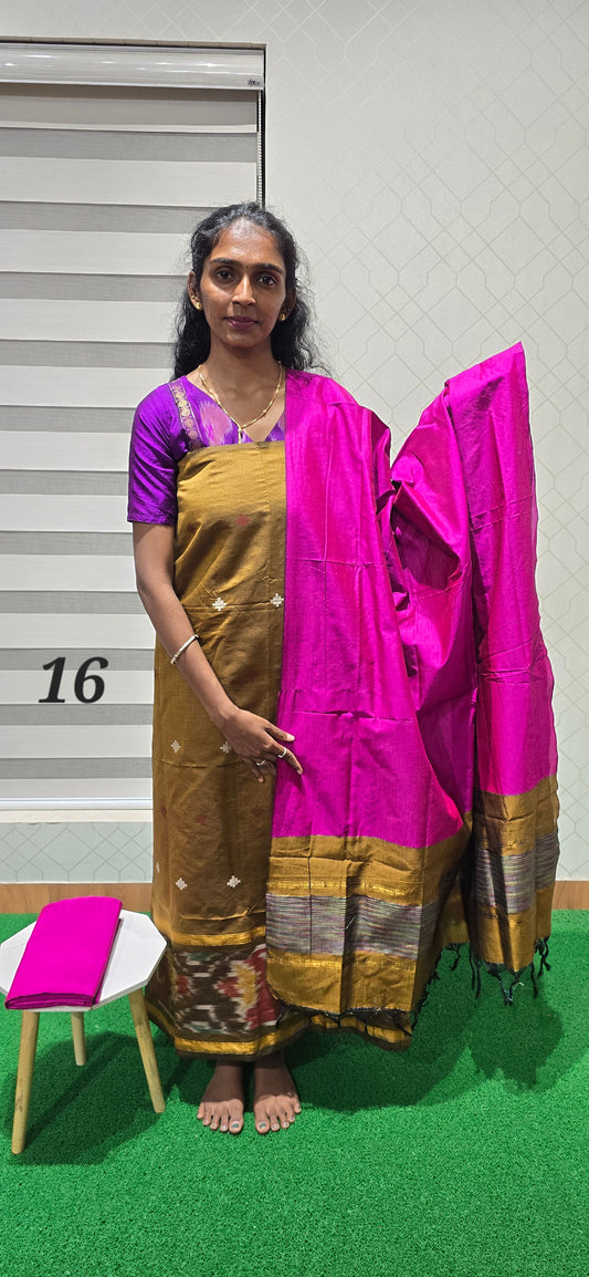 Pochampalli Ikkat Sico with border dupatta - PIS16