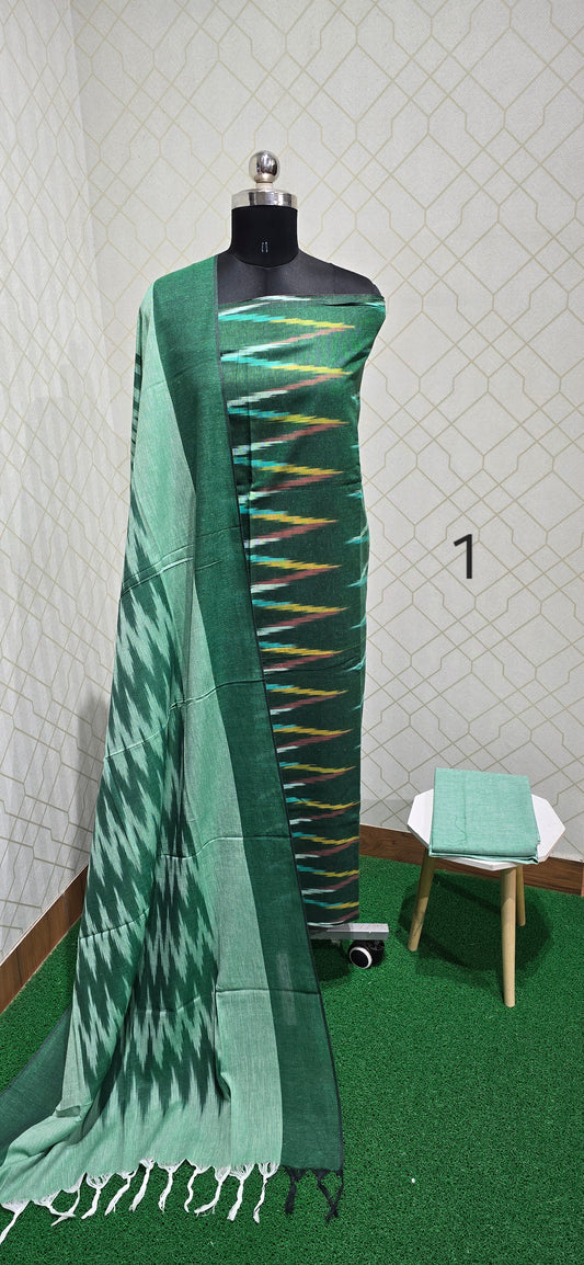 Soft Ikkat Cotton Suit - 01