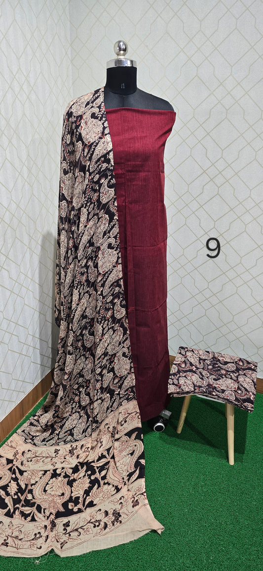 Kalamkari 3 piece Cotton suit - 09