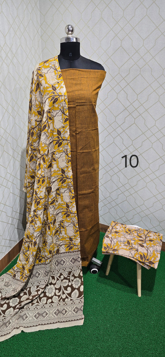 Kalamkari 3 piece Cotton suit - 10