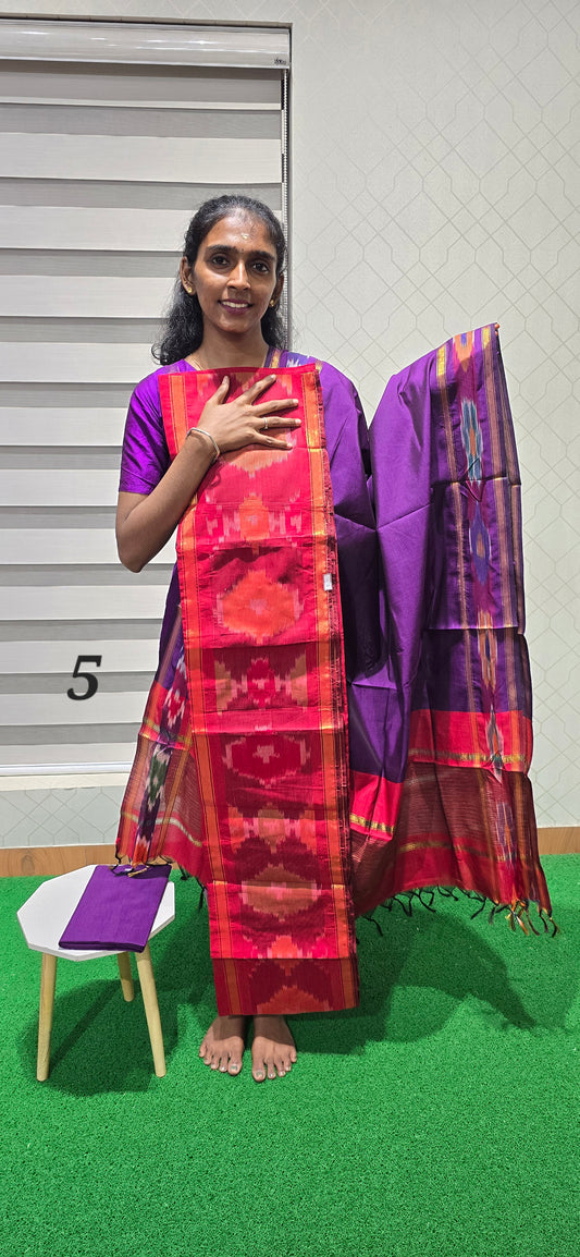 Pochampalli Ikkat Sico with border dupatta - PIS05