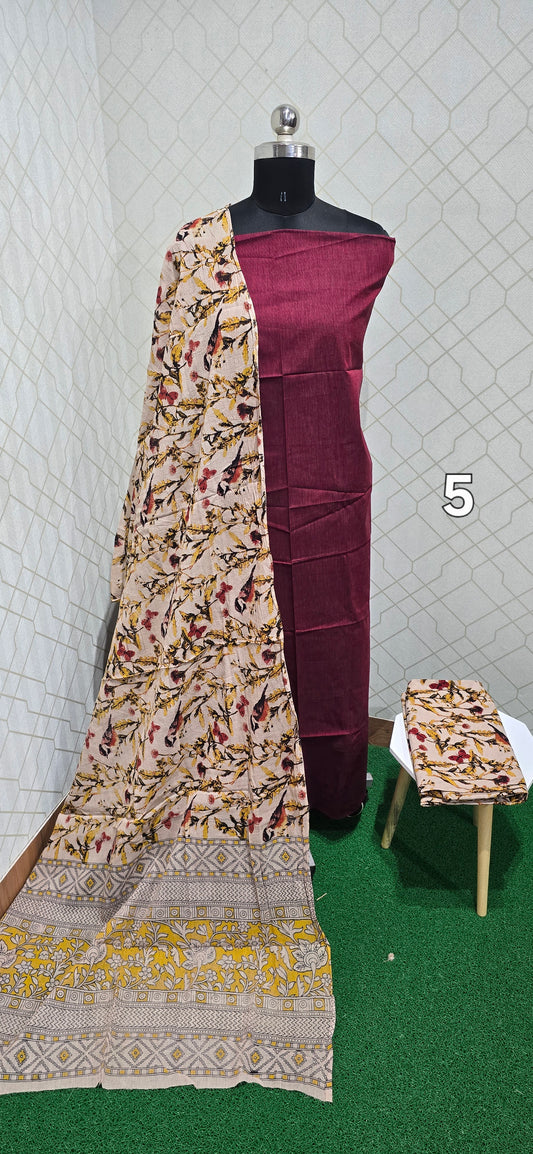 Kalamkari 3 piece Cotton suit - 05