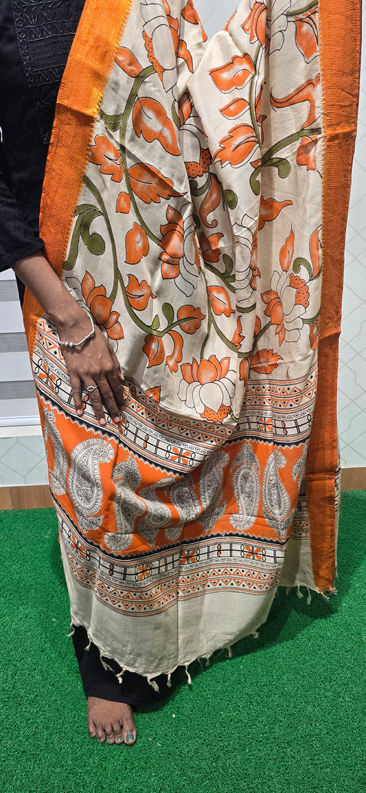 Chennuri Kalamkari Silk Dupatta - P05