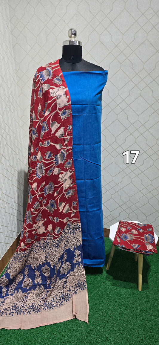 Kalamkari 3 piece Cotton suit - 17