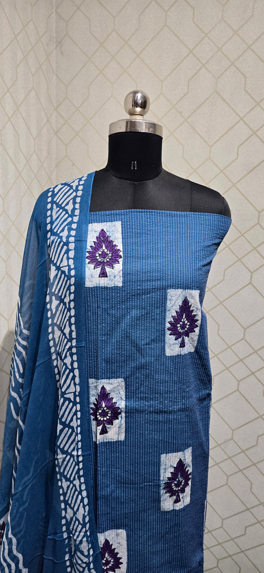 Bathik Cotton Suit - Kantha Edition 2