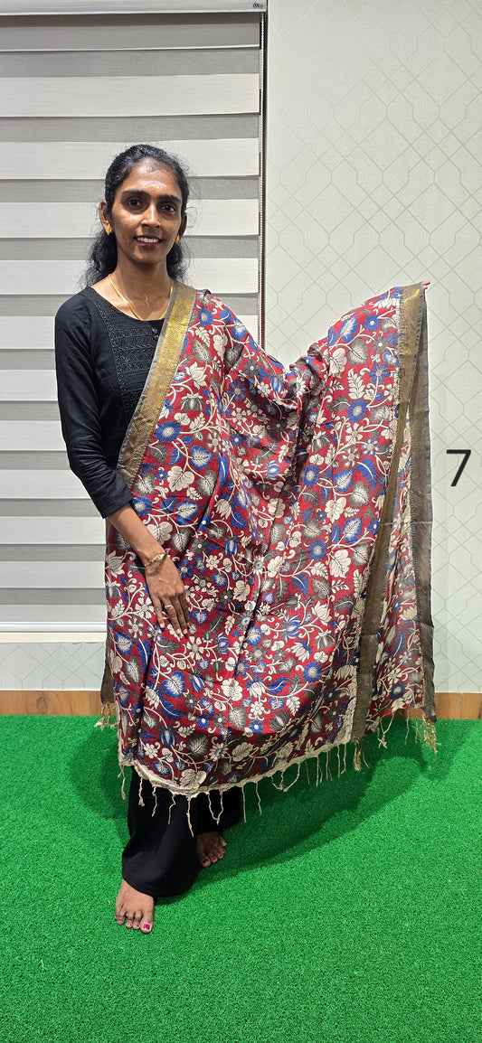 Chennuri Kalamkari Silk Dupatta - P07