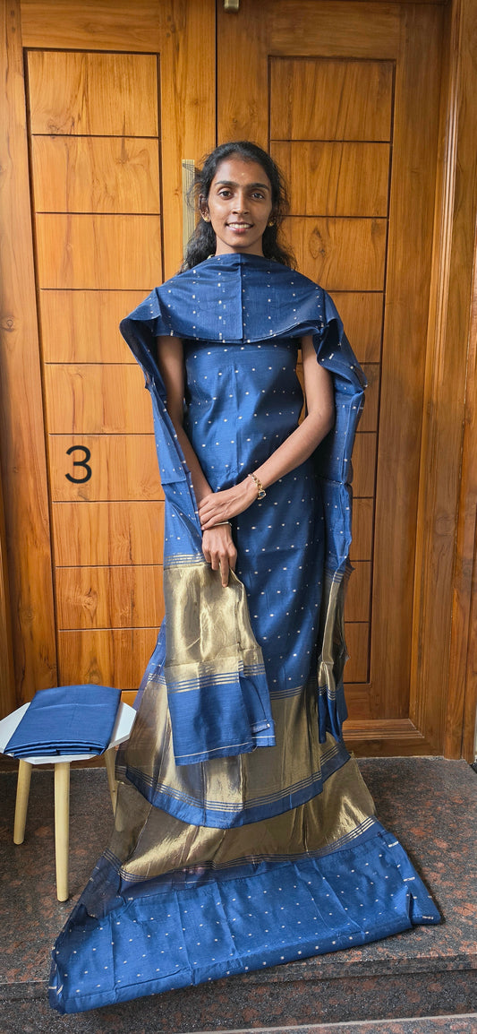 Semi Silk Cotton Suit  - 03
