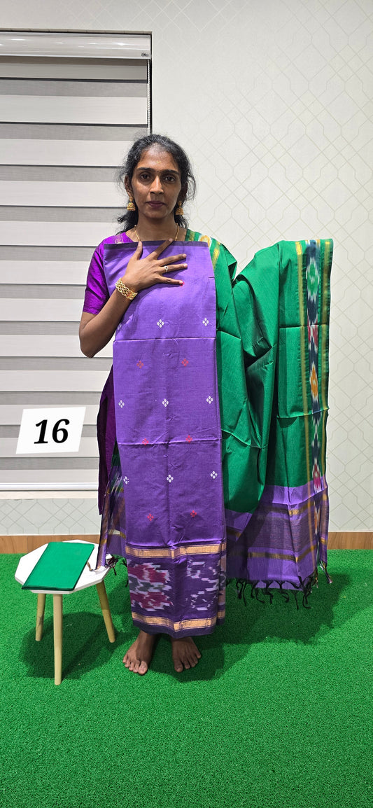 Pochampalli Ikkat Sico with border dupatta - PIS16
