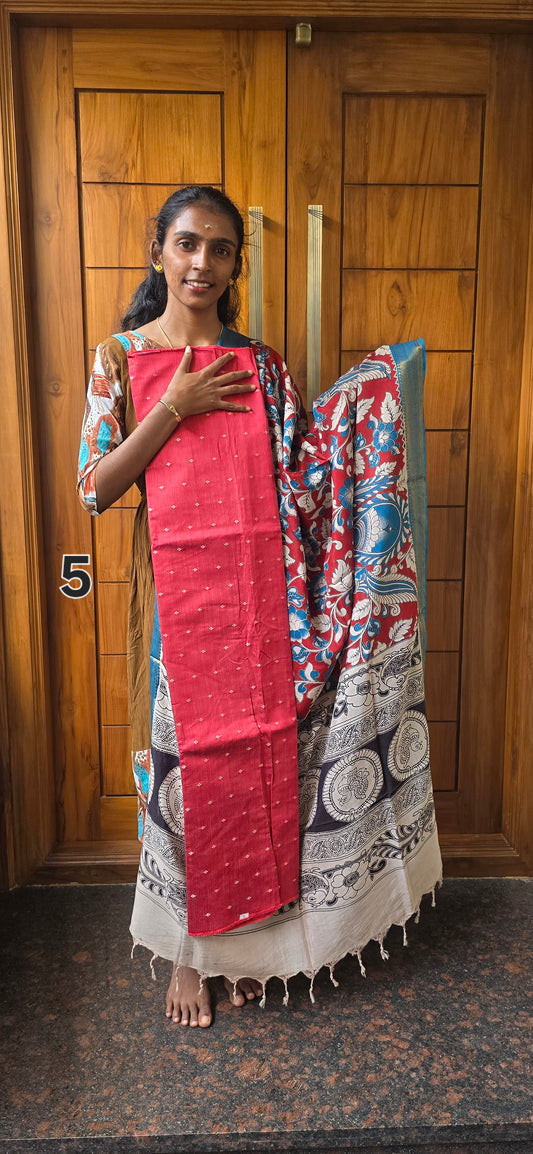 Raw silk with Chennuri silk Dupatta - RC05