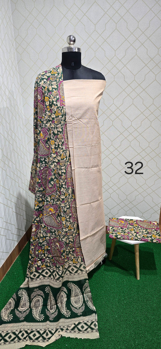 Kalamkari 3 piece Cotton suit - 32