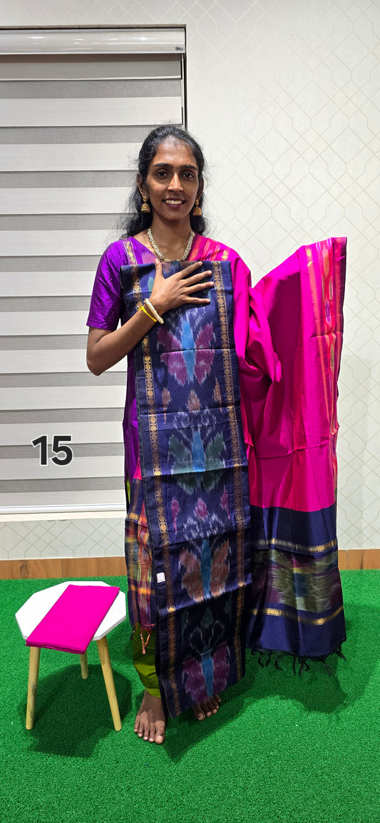 Pochampalli Ikkat Sico with border dupatta - PIS15