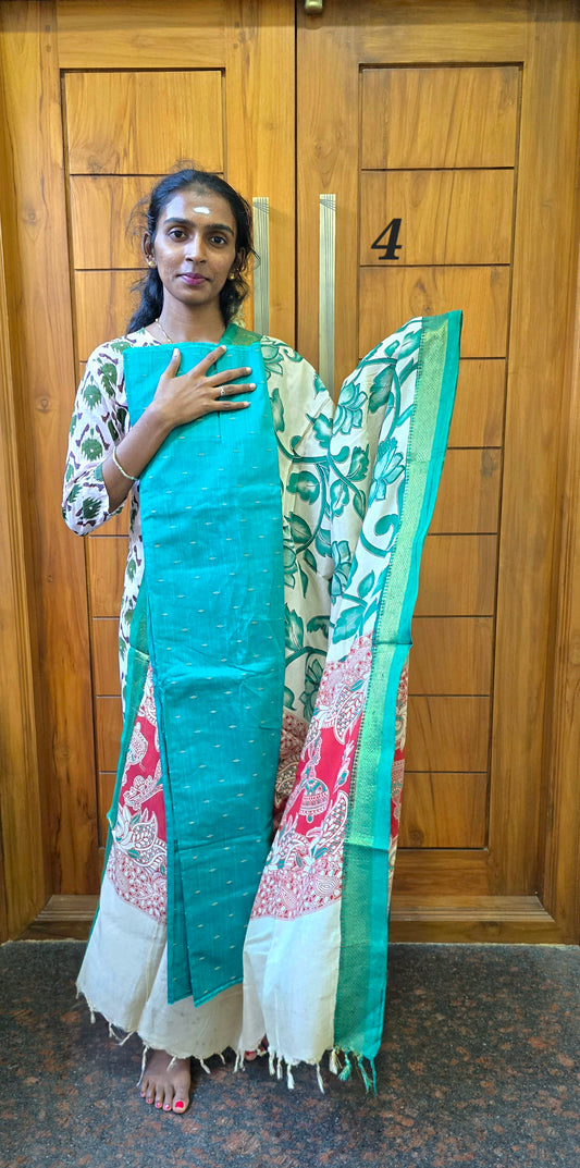 Raw silk with Chennuri silk Dupatta - RC04