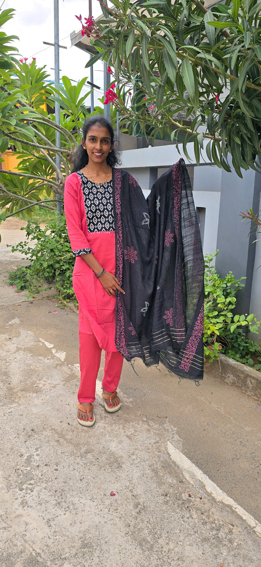 Pure Cotton Ready-made 3 piece set - 2