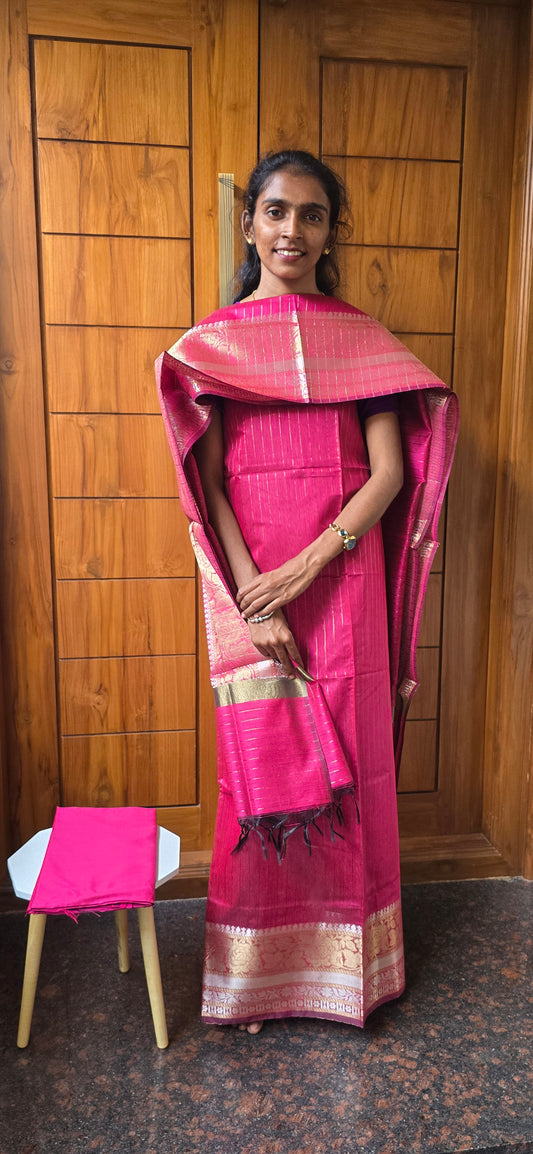 Semi Silk Cotton Suit  - 09
