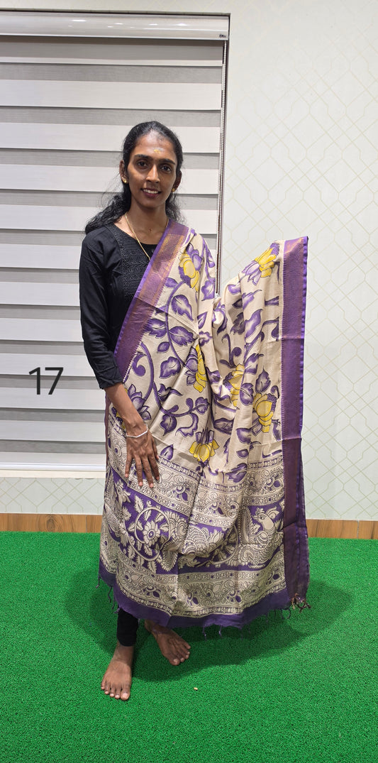 Chennuri Kalamkari Silk Dupatta - P17
