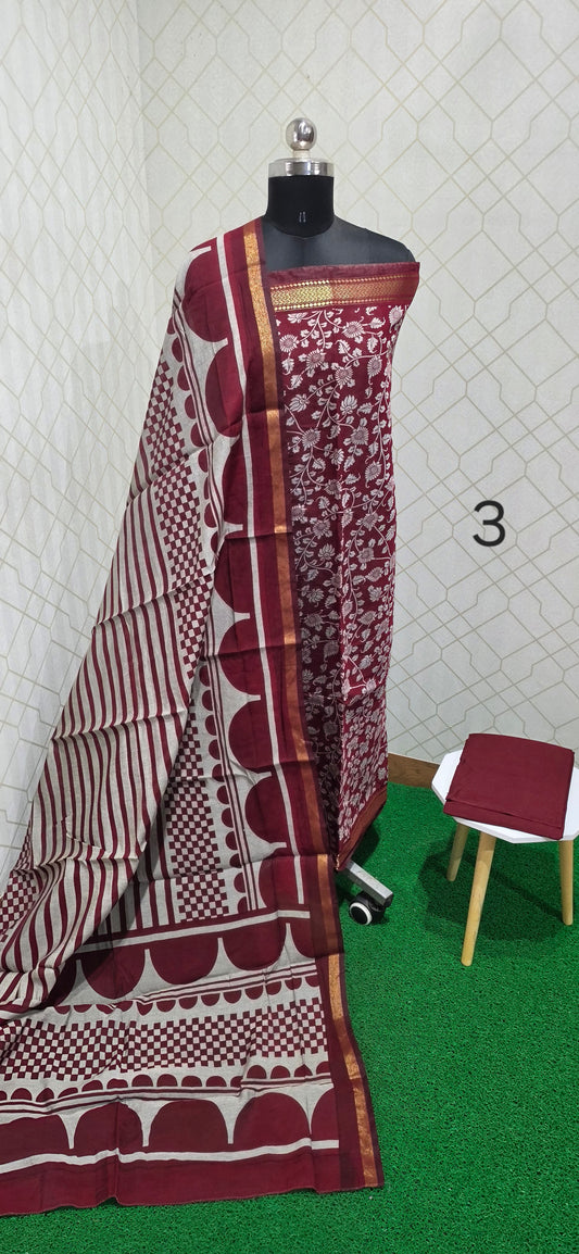 Semi-Maheswari Silk Salwars - SM03
