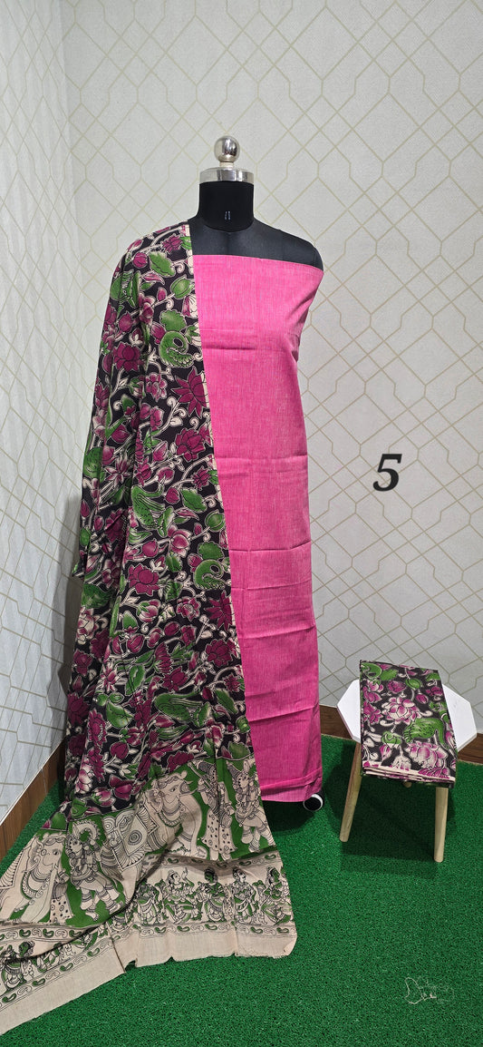 Kalamkari 3 piece Cotton suit - 05