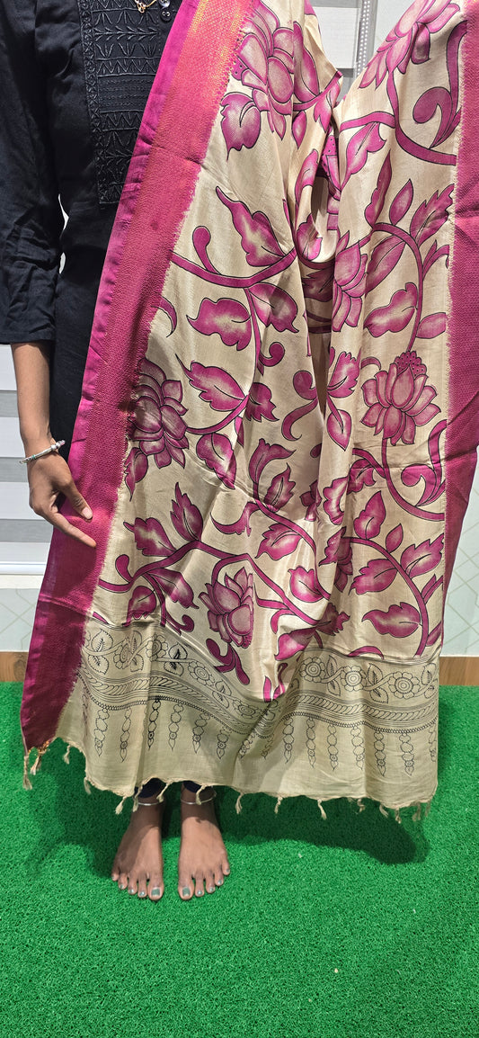 Chennuri Kalamkari Silk Dupatta - P09