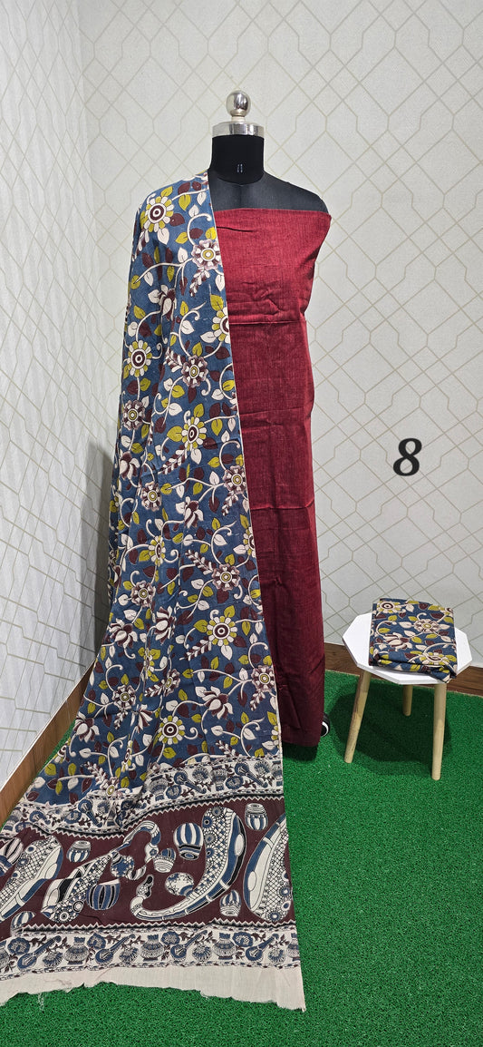 Kalamkari 3 piece Cotton suit - 08
