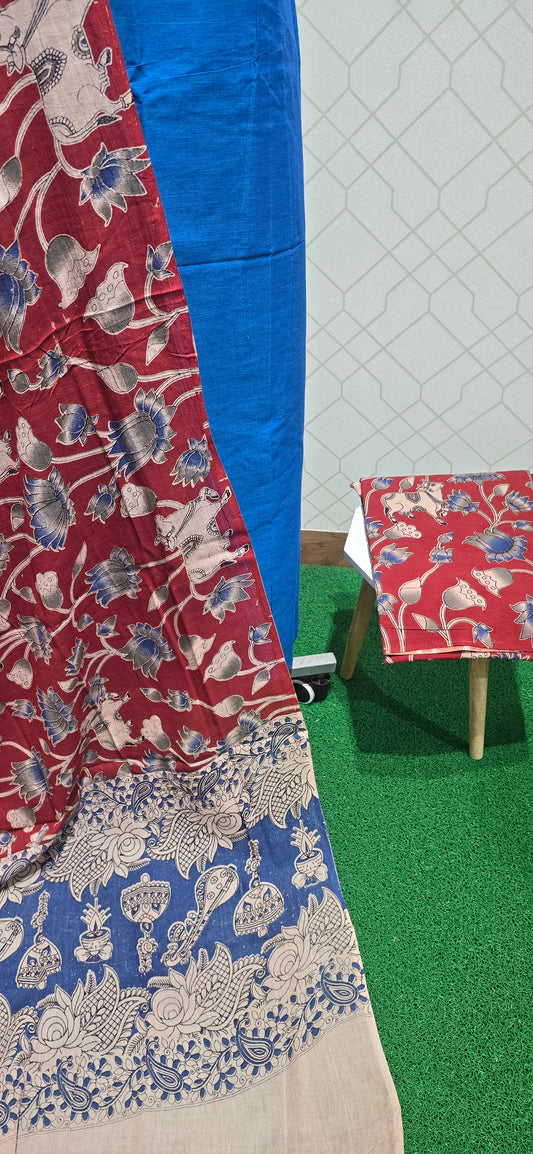 Kalamkari 3 piece Cotton suit - 24