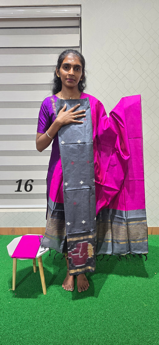 Pochampalli Ikkat Sico with border dupatta - PIS16