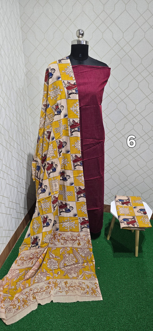 Kalamkari 3 piece Cotton suit - 06