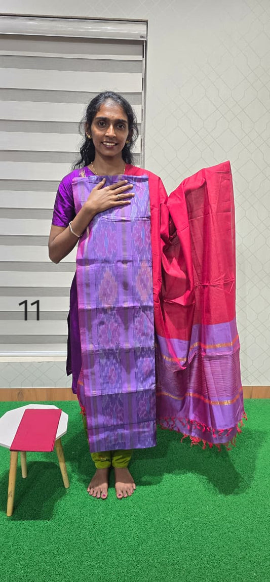 Pochampalli Ikkat Sico with border dupatta - PIS11