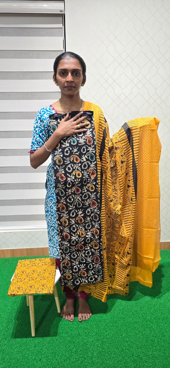 Black-Yellow bathik cotton